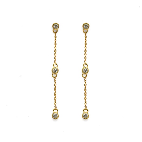 14k Yellow Gold Diamond Earrings